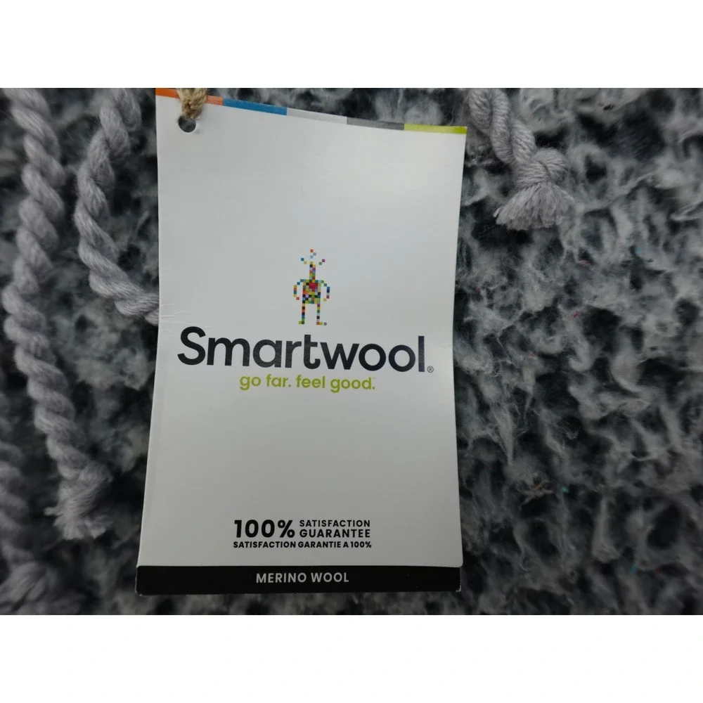 Smartwool Pine Lake Chevron‎ Scarf Light Gray Heather Merino Wool NWT